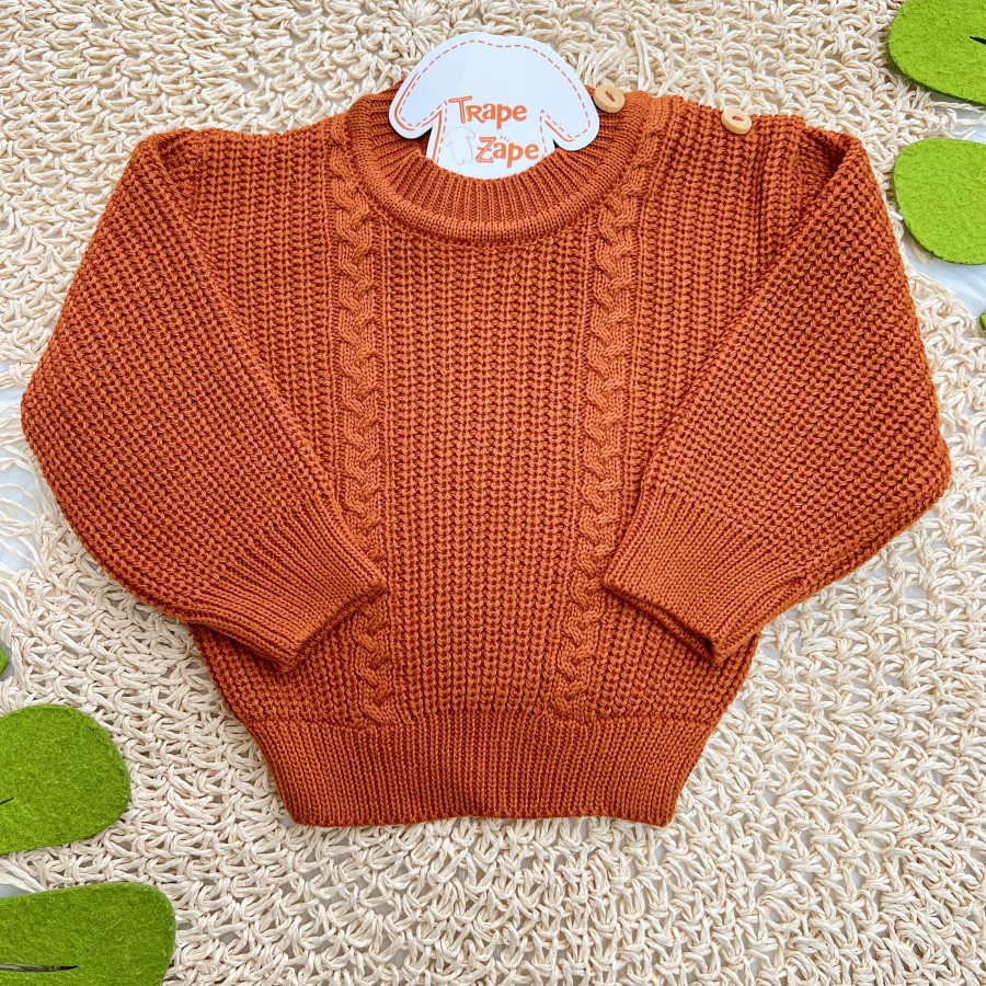 Blusa de Linha Ponto Alto Fechado - Ferrugem